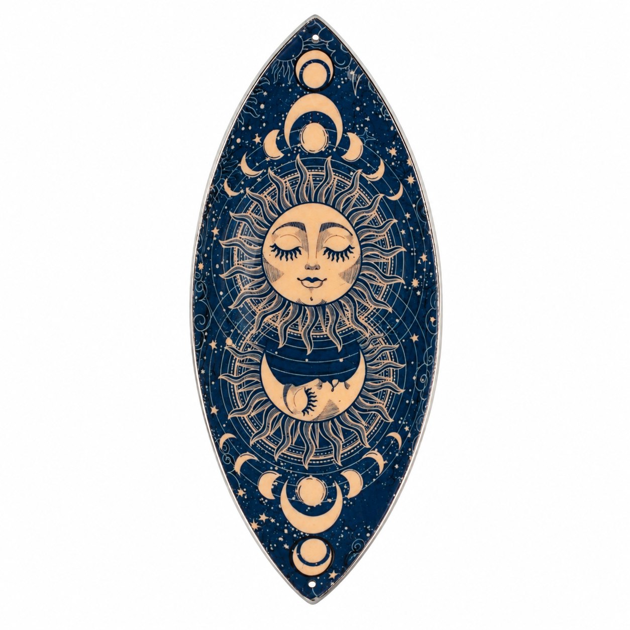 Pink Sun & Moon Aluminium Enamel Incense Bowl