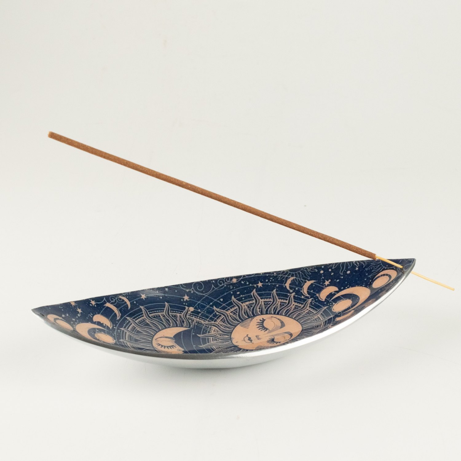 Pink Sun & Moon Aluminium Enamel Incense Bowl2