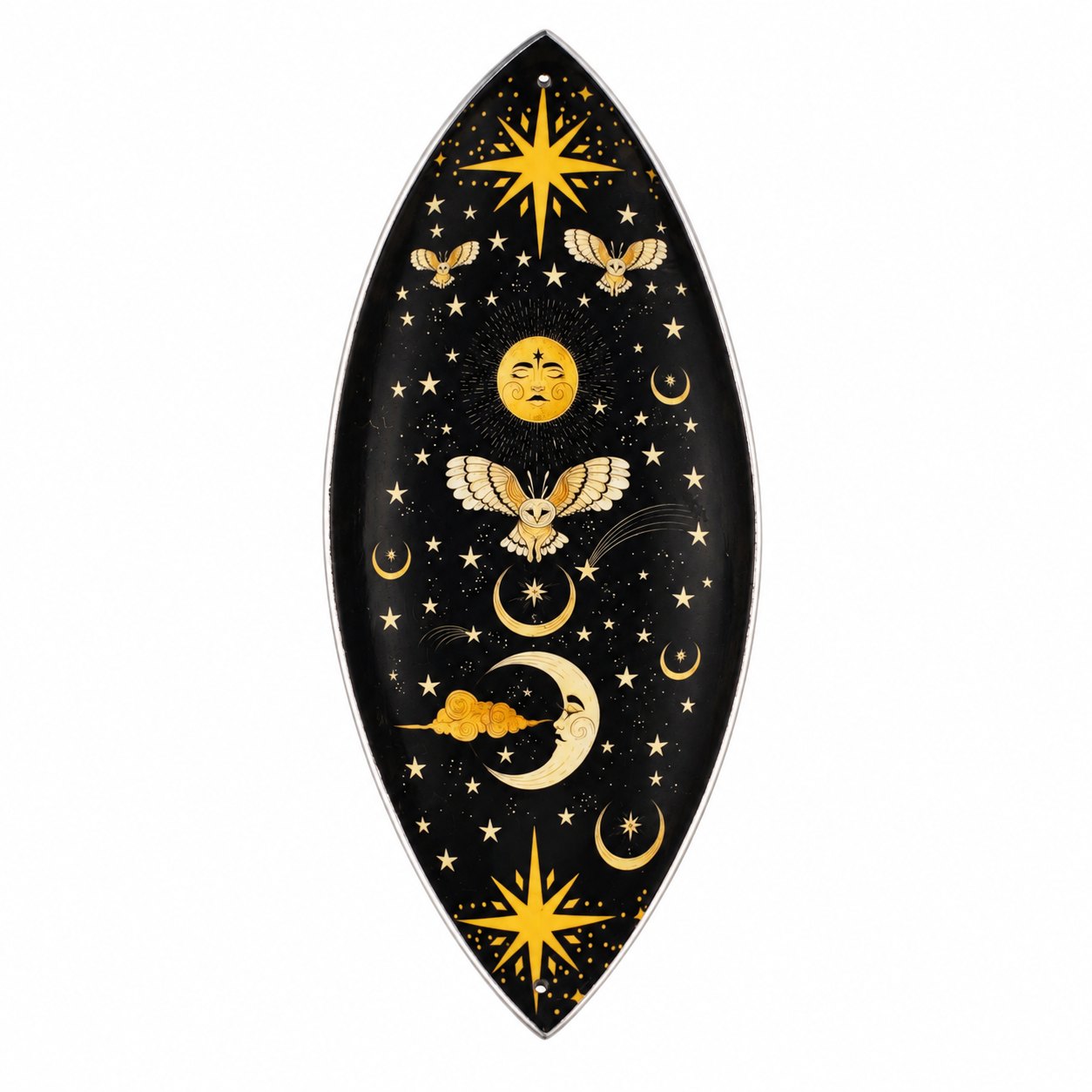 Enchanted Night Owl Aluminium Enamel Incense Bowl