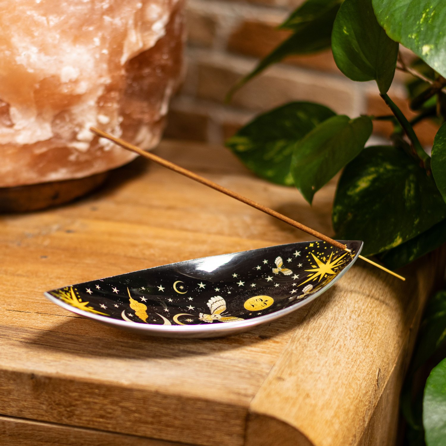Enchanted Night Owl Aluminium Enamel Incense Bowl5