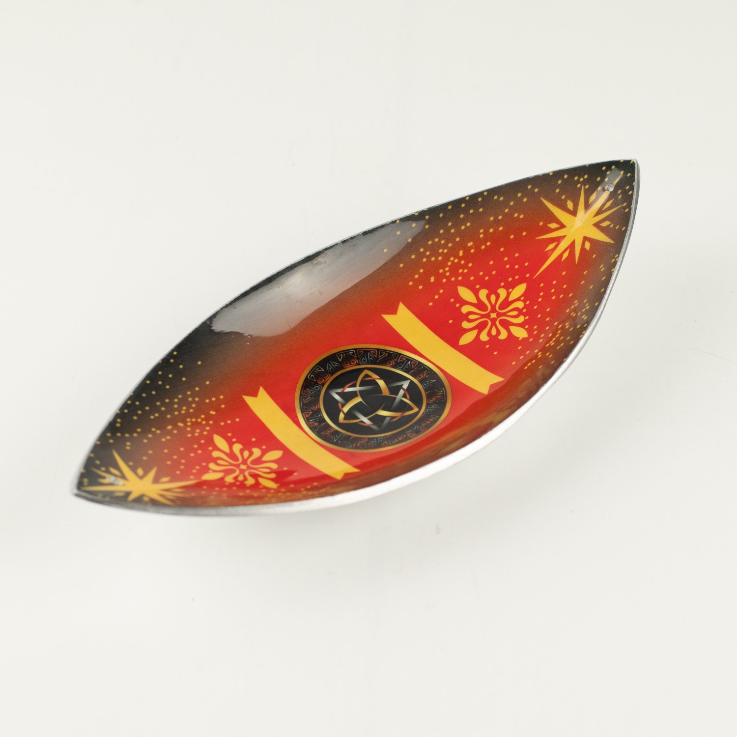 Pagan Triquetra Aluminium Enamel Incense Bowl1