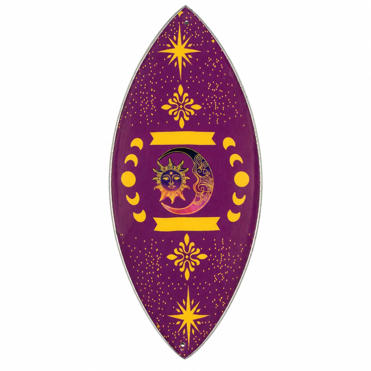 Purple Sun & Moon Phases Aluminium Enamel Incense Bowl