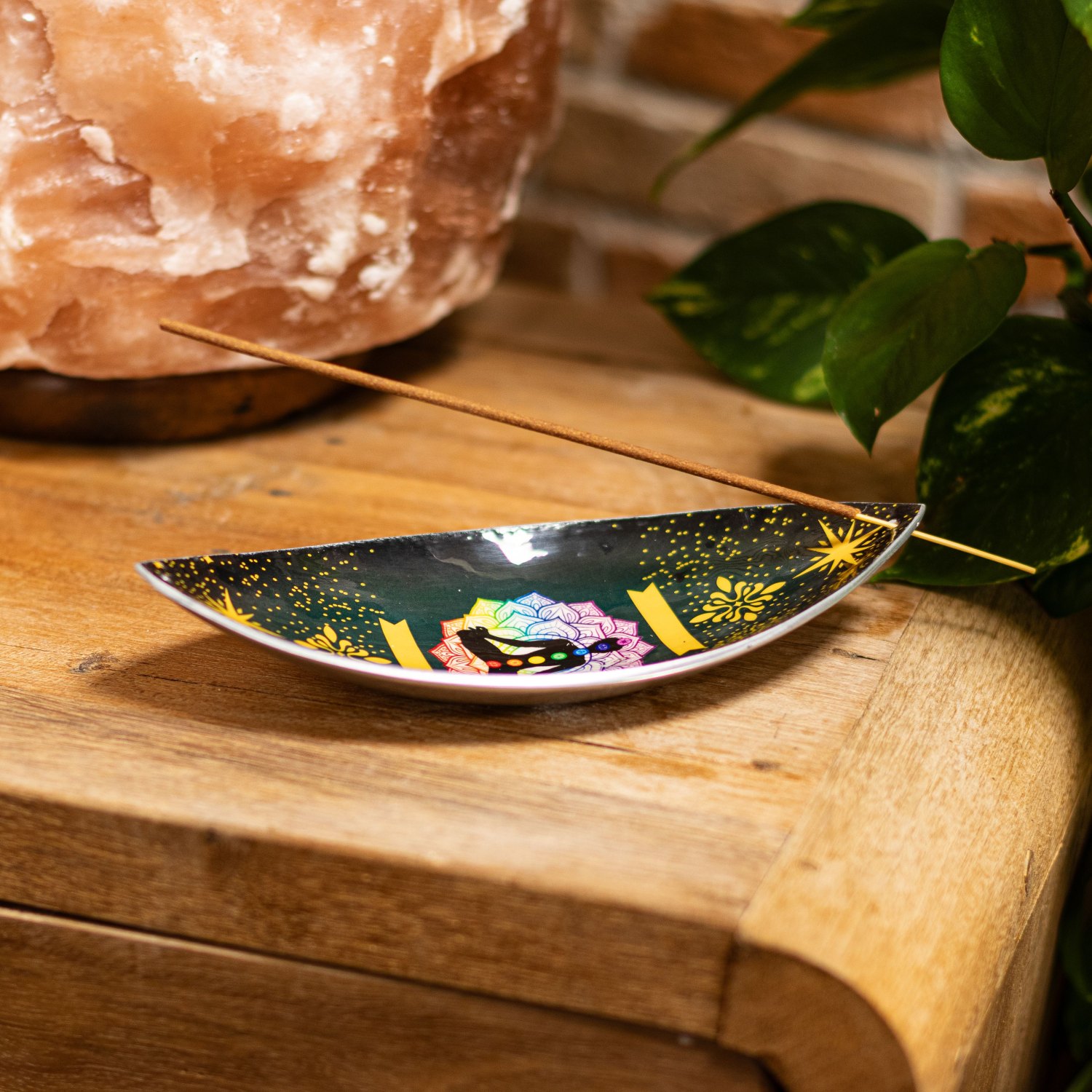 Lotus Buddha Chakra Aluminium Enamel Incense Bowl5