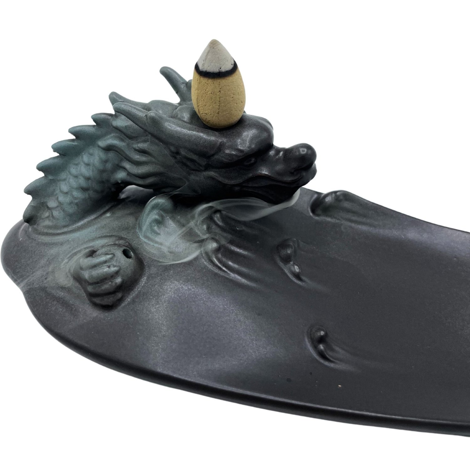 Dragon in Pool Ceramic Backflow Incense Burner1