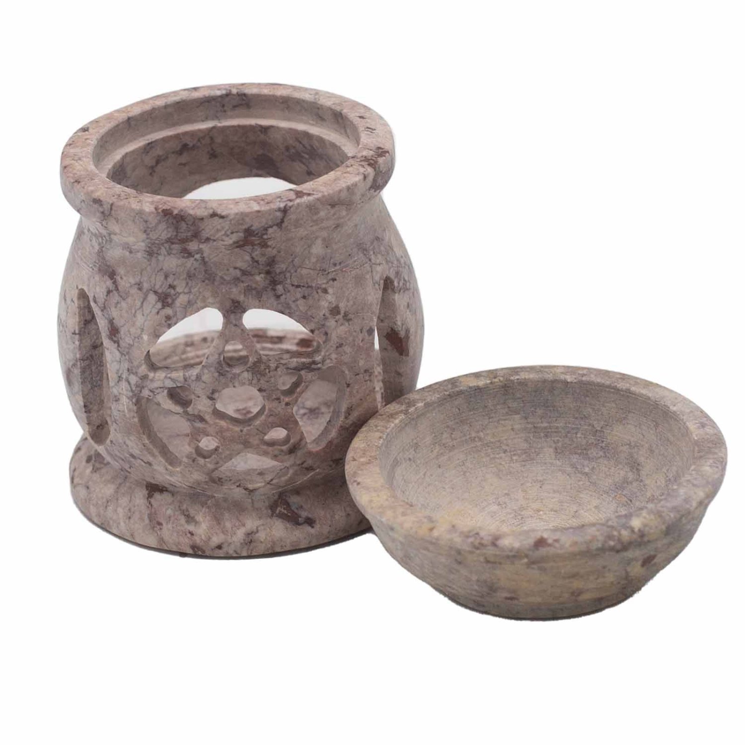 Three Moon Pentagon Soapstone Oil Burner – 8cm1
