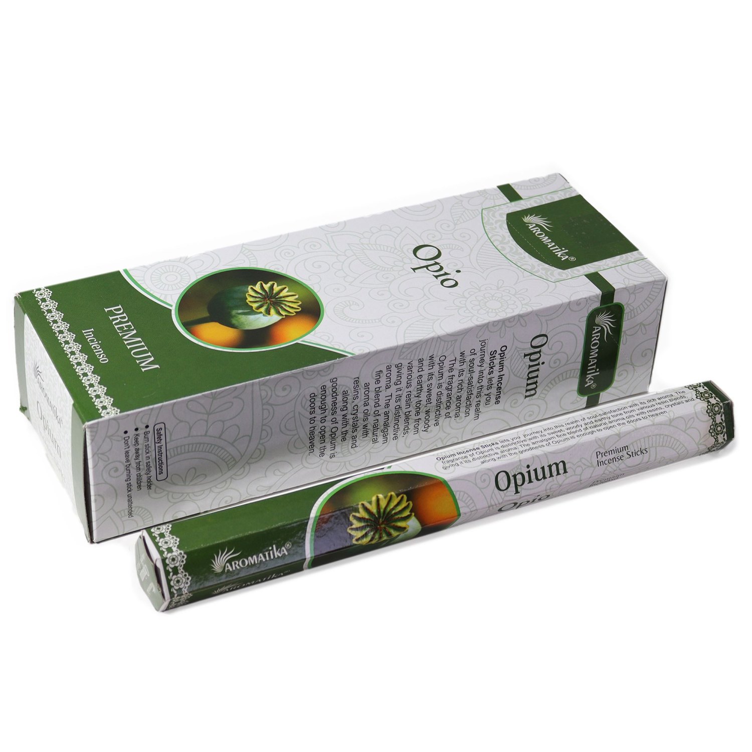 Aromatika Premium Charcoal-Free Hex Incense Sticks – Opium (20 Pack)1