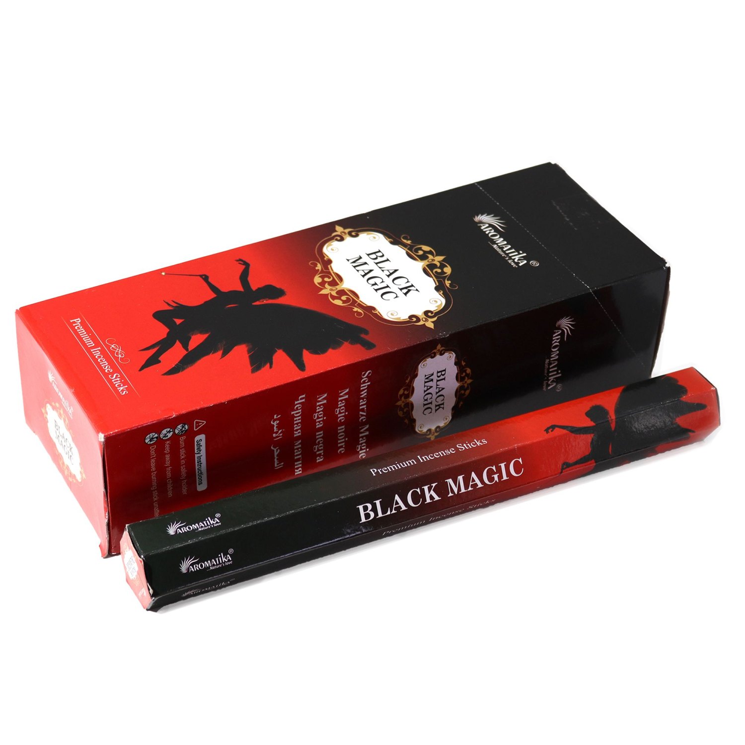 Aromatika Premium Charcoal-Free Hex Incense Sticks – Black Magic (20 Pack)1