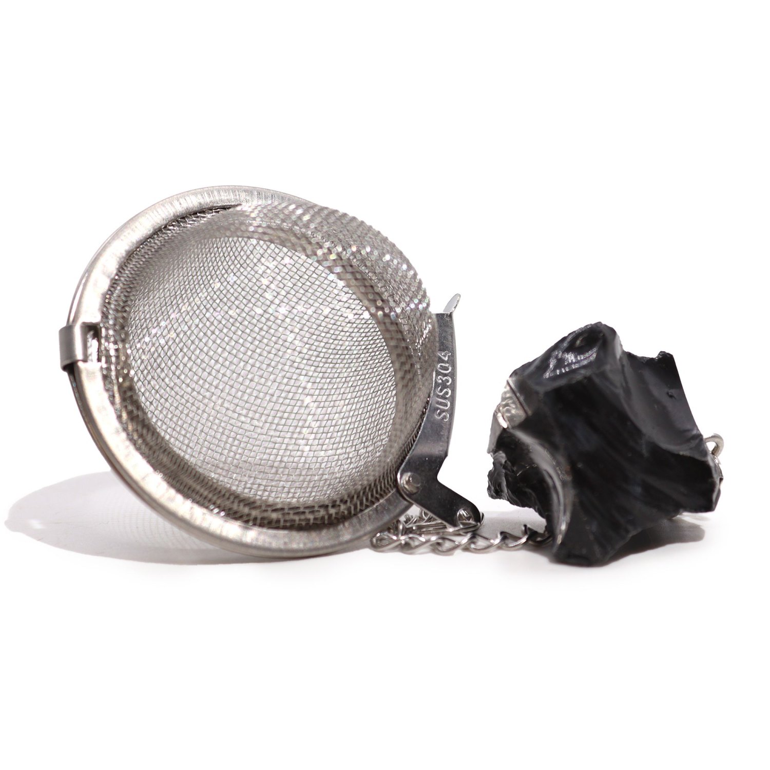 Black Obsidian Raw Crystal Gemstone Tea Strainer1