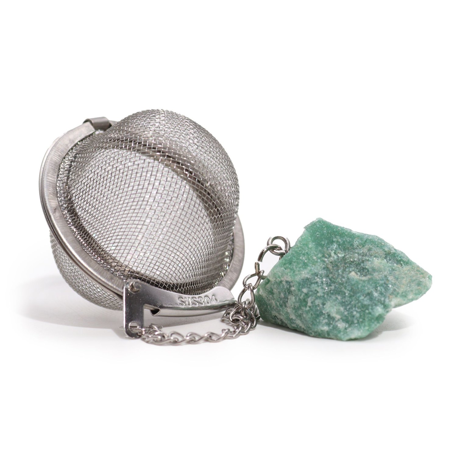 Green Aventurine Raw Crystal Gemstone Tea Strainer1