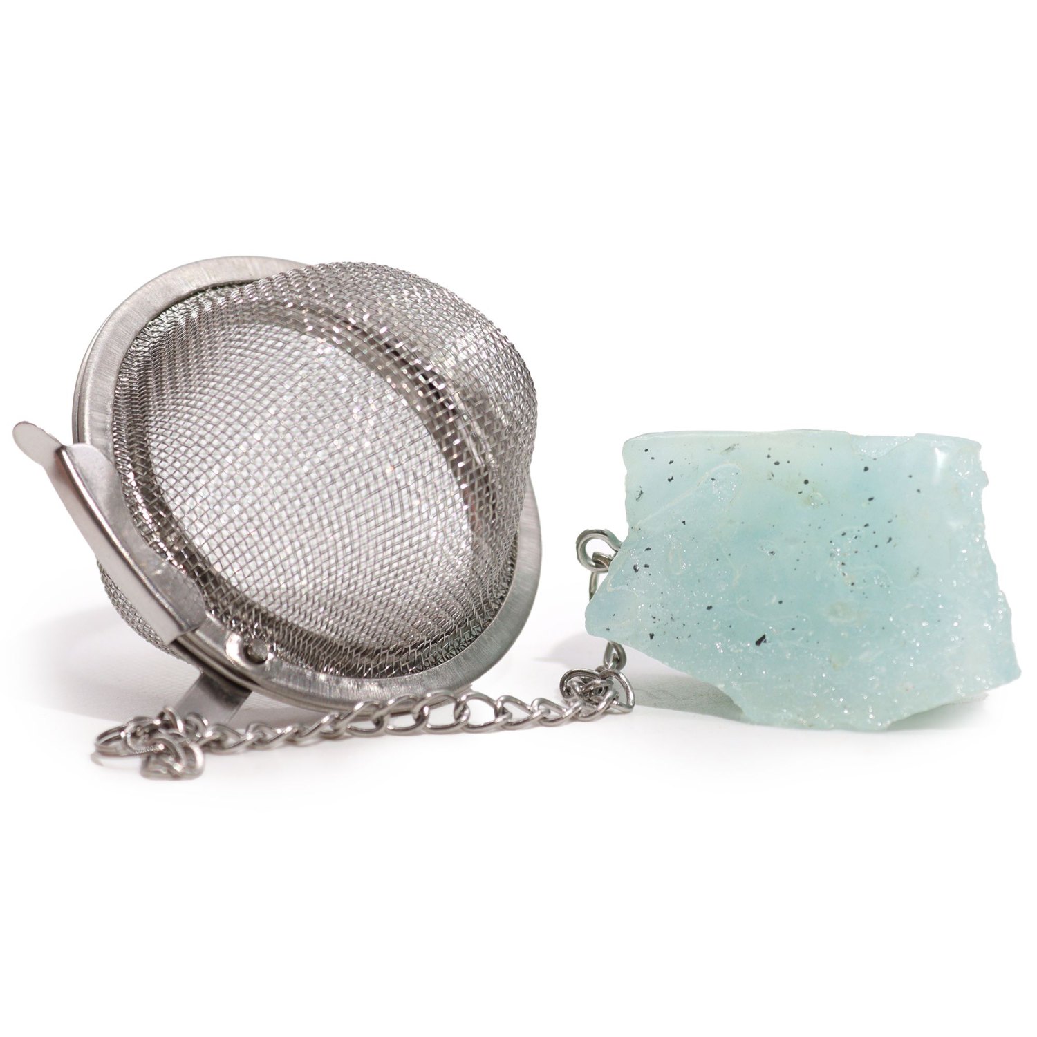 Aquamarine Raw Crystal Gemstone Tea Strainer1