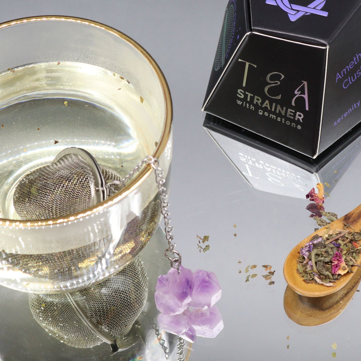 Amethyst Cluster Raw Crystal Gemstone Tea Strainer3
