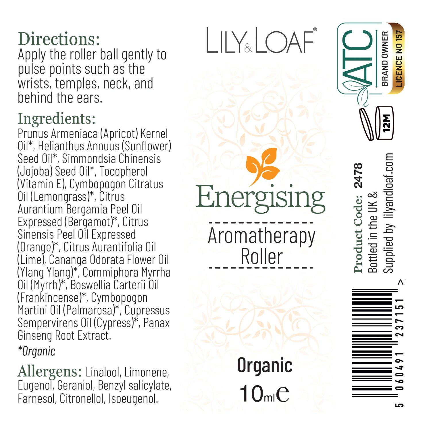 Lily & Loaf Energising Aromatherapy Organic Roller – 10ml3