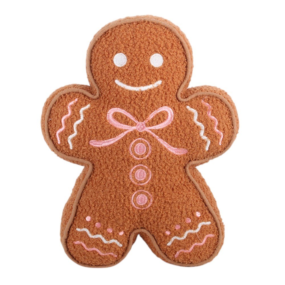 Sugarplum Bakery Gingerbread Man Bouclé Cushion