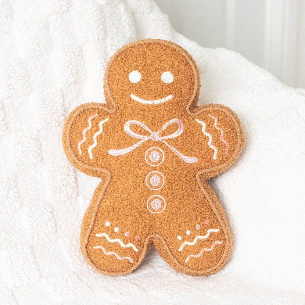 Sugarplum Bakery Gingerbread Man Bouclé Cushion3