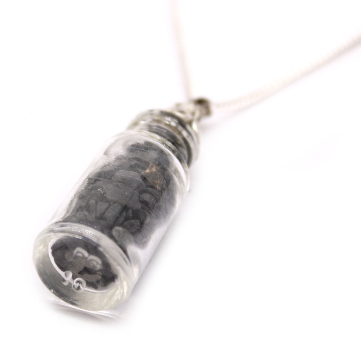 Black Onyx Bottled Gemstone Necklace – Silver Plated1