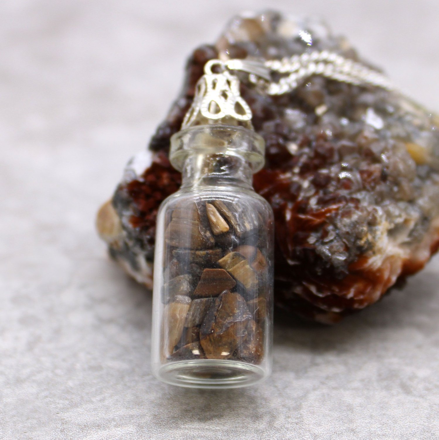 Amethyst Bottled Gemstone Necklace – Silver Plated4
