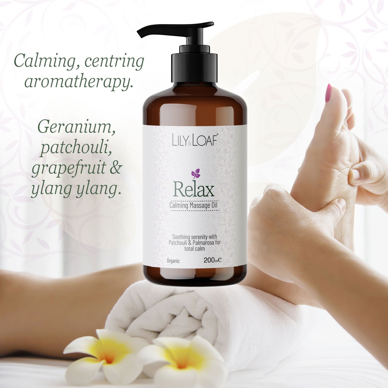 Lily & Loaf Relax Aromatherapy Massage Oil – 200ml2