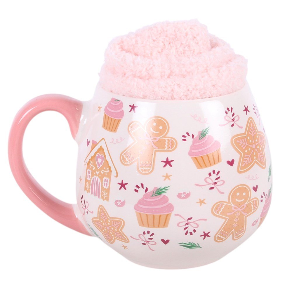 Sugarplum Bakery Gingerbread Mug & Fluffy Socks Set – 500ml3