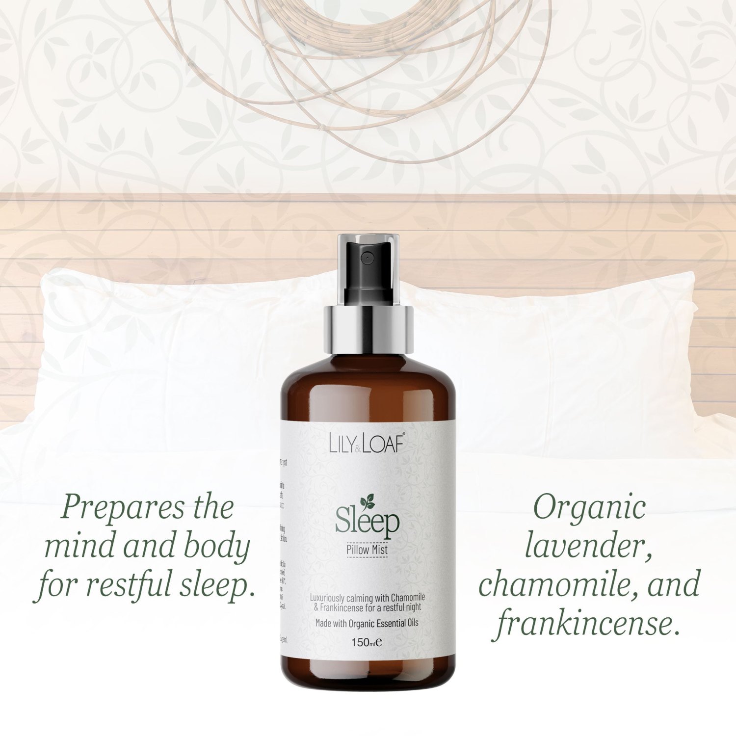 Lily & Loaf Sleep Pillow Mist with Amethyst Crystal (150ml)2