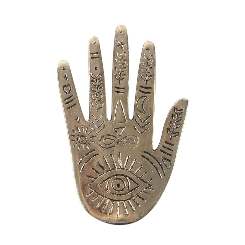 Mystic Hand Palmistry Metal Incense Stick Holder