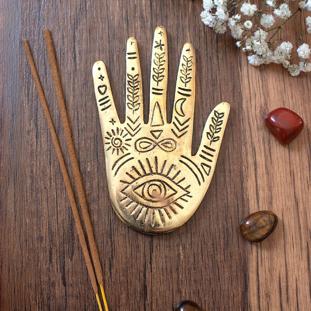 Mystic Hand Palmistry Metal Incense Stick Holder4