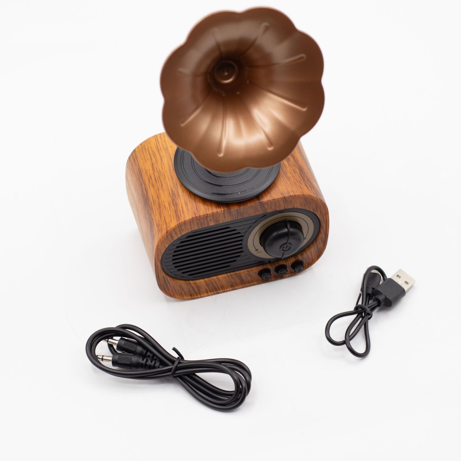 Retro Mini Gramophone Bluetooth Speaker & FM Radio – 5W1