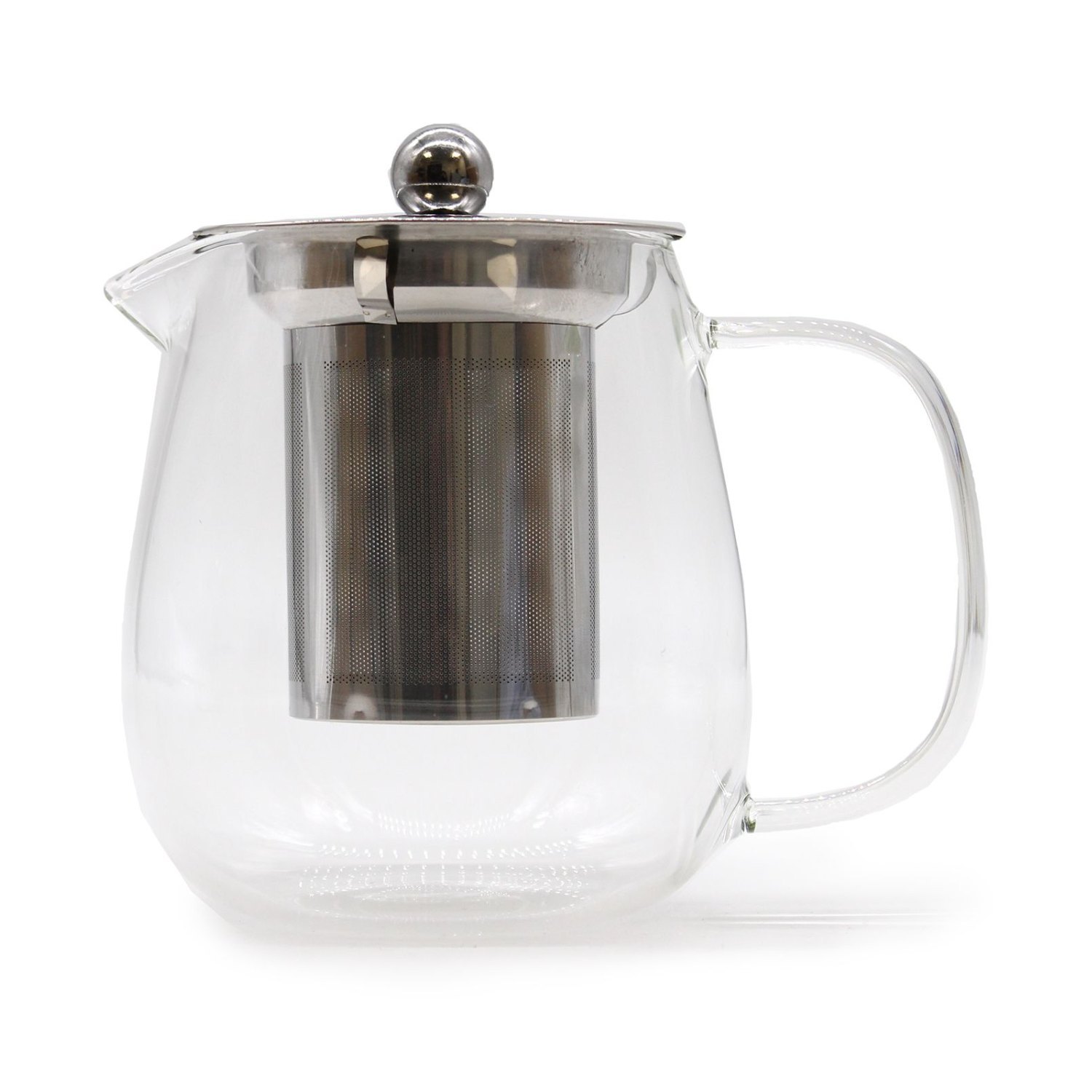 Contemporary Glass Infuser Teapot with Stainless Steel Filter – 550ml