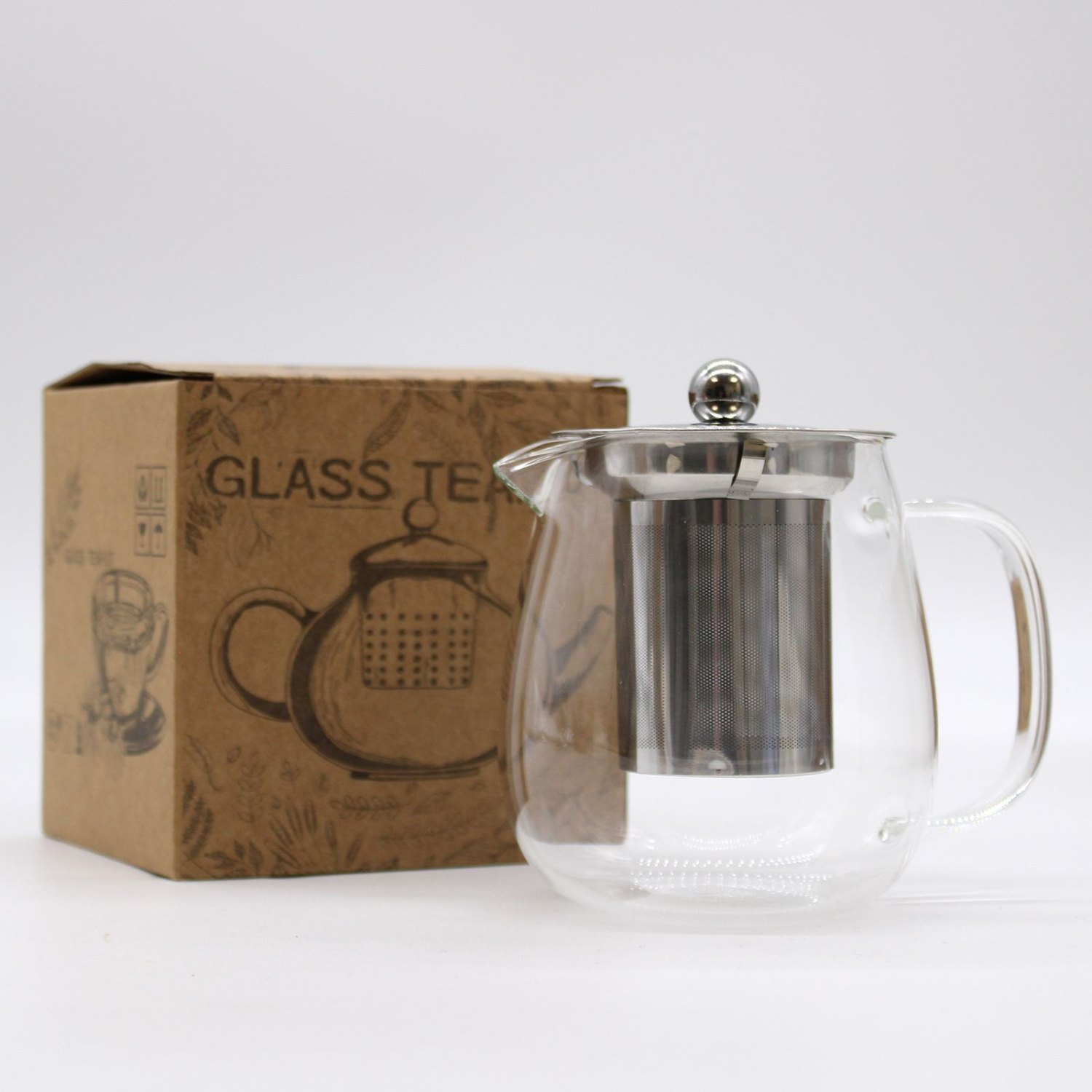 Contemporary Glass Infuser Teapot with Stainless Steel Filter – 550ml2