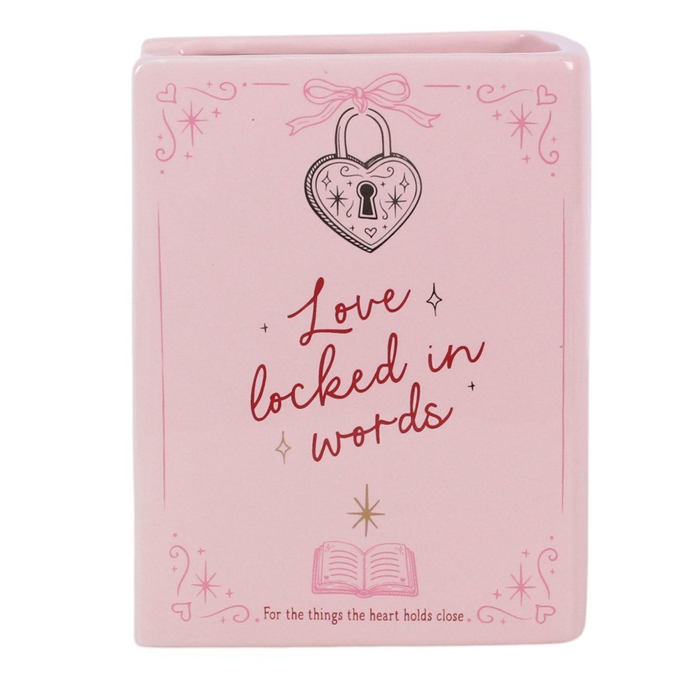 Love Locked in Words Book-Shaped Ceramic Vase4