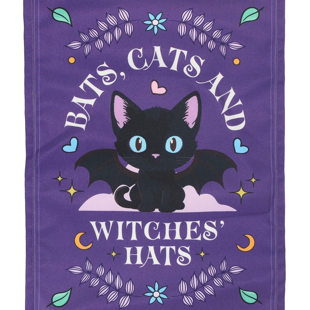 Bats, Cats & Witches Hats Fabric Wall Hanging1