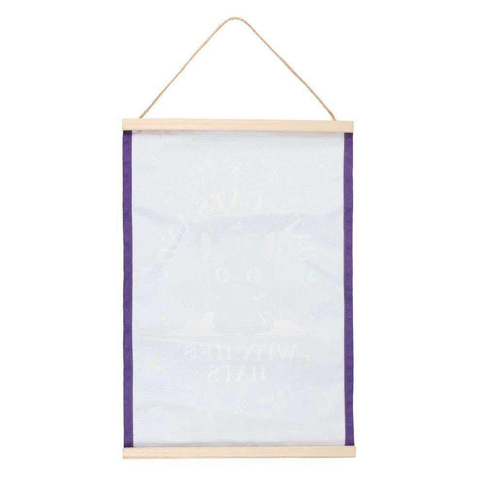 Bats, Cats & Witches Hats Fabric Wall Hanging2
