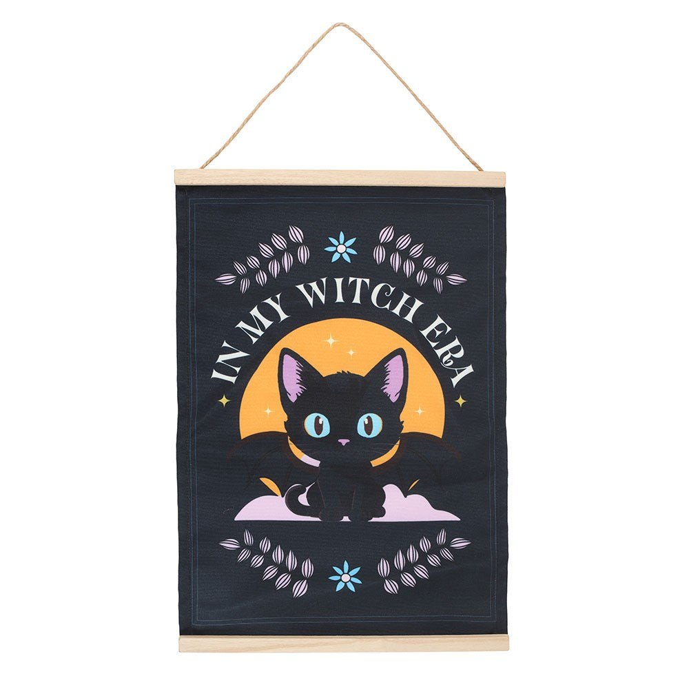 In My Witch Era Bat-Winged Cat Fabric Wall Hanging
