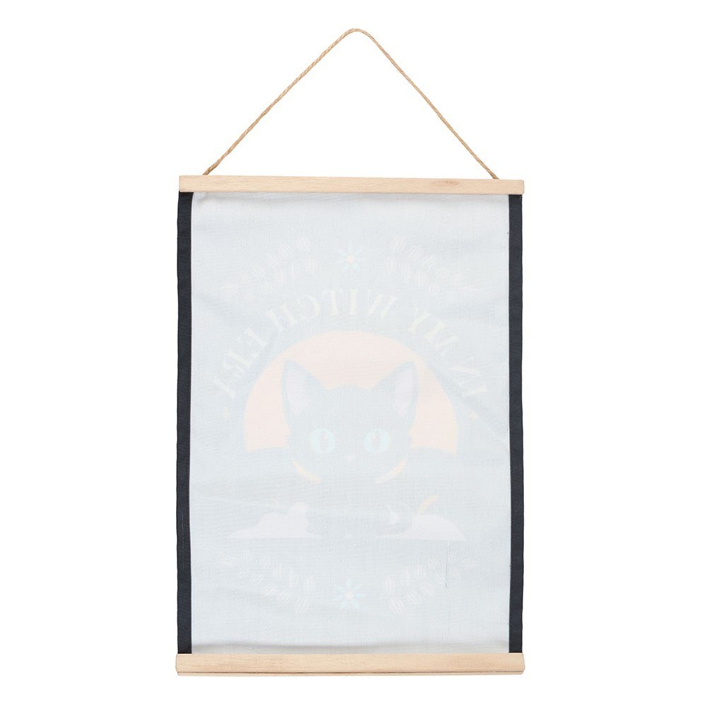 In My Witch Era Bat-Winged Cat Fabric Wall Hanging2