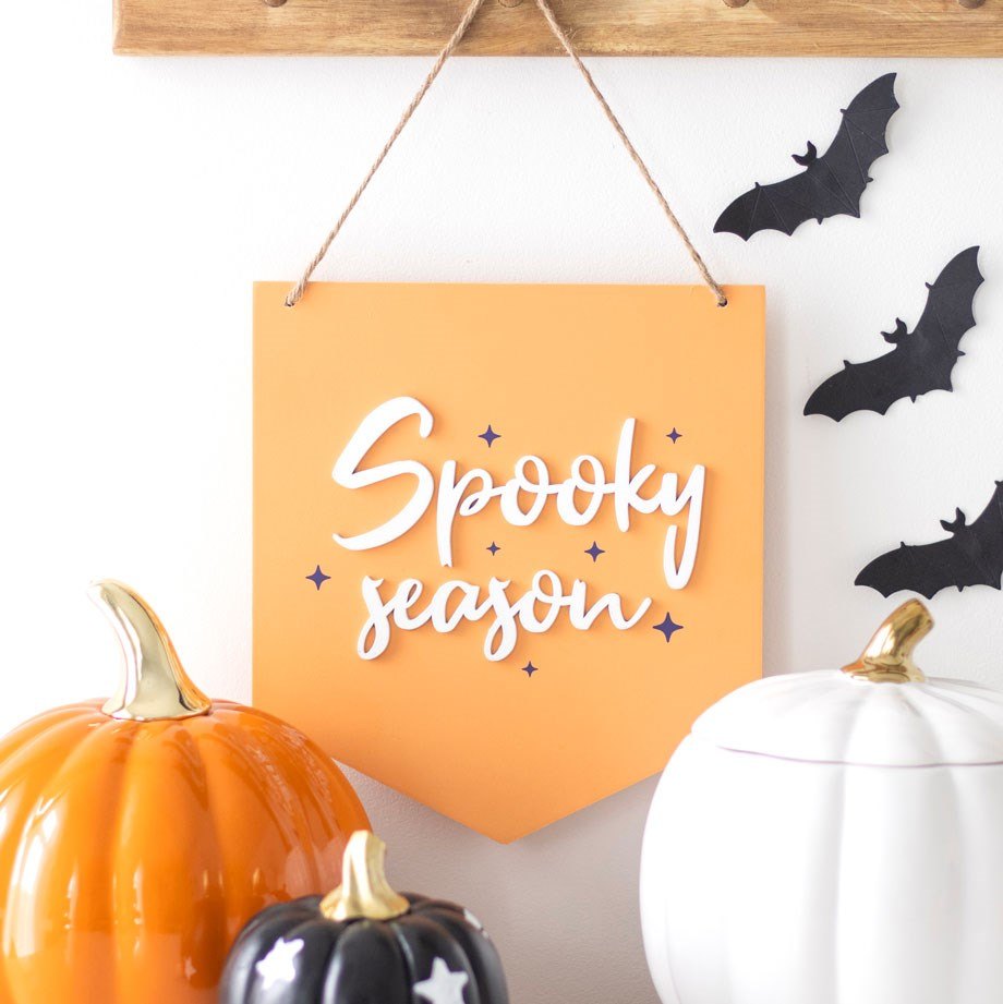 Spooky Season Orange Halloween Hanging Sign1