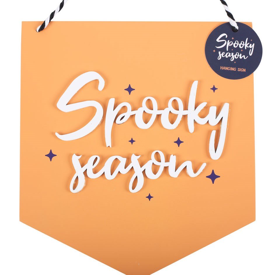 Spooky Season Orange Halloween Hanging Sign2