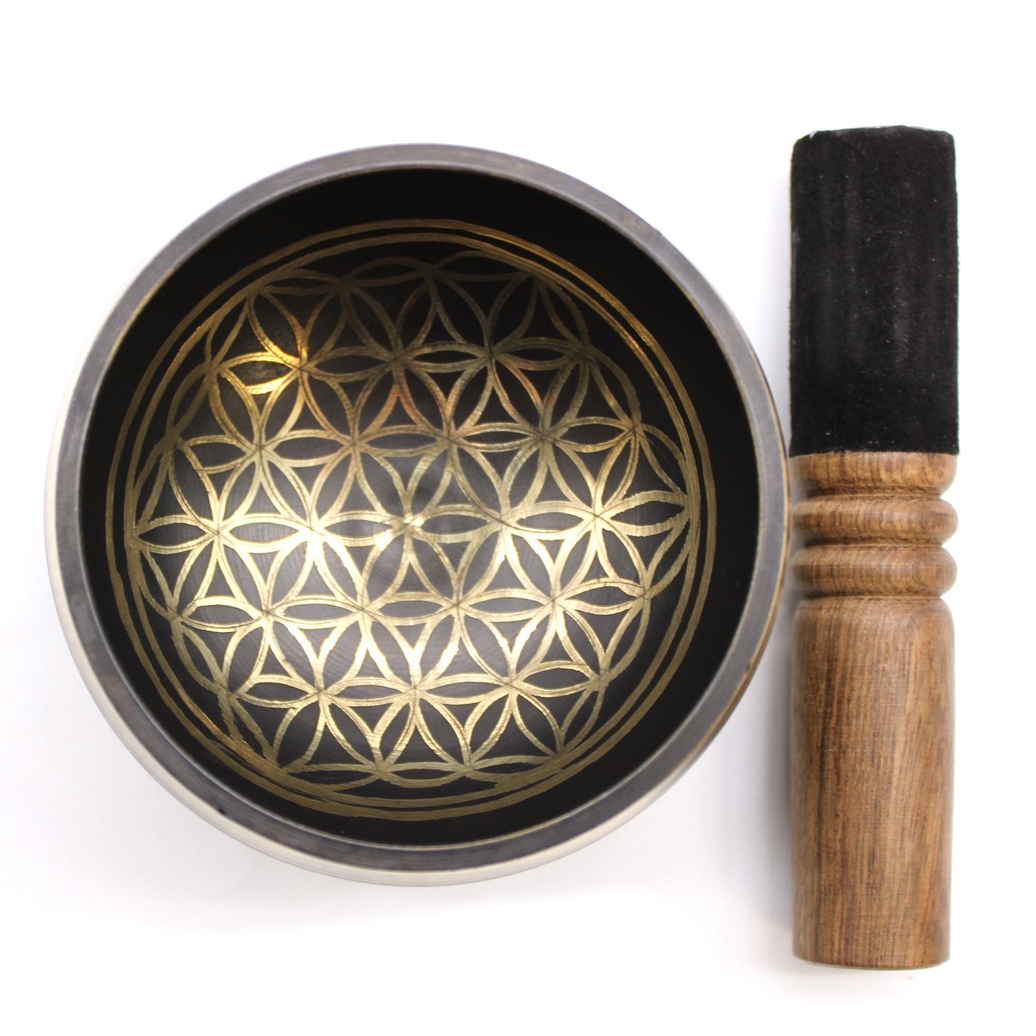 Flower of Life Brass Singing Bowl Set1