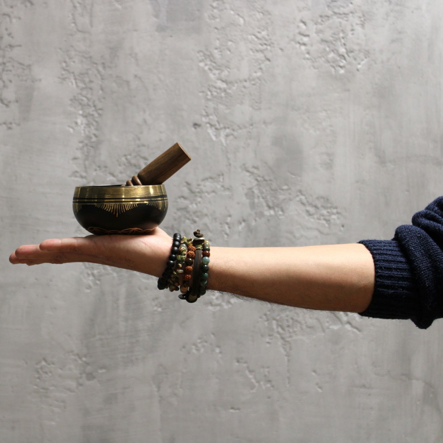 Flower of Life Brass Singing Bowl Set4