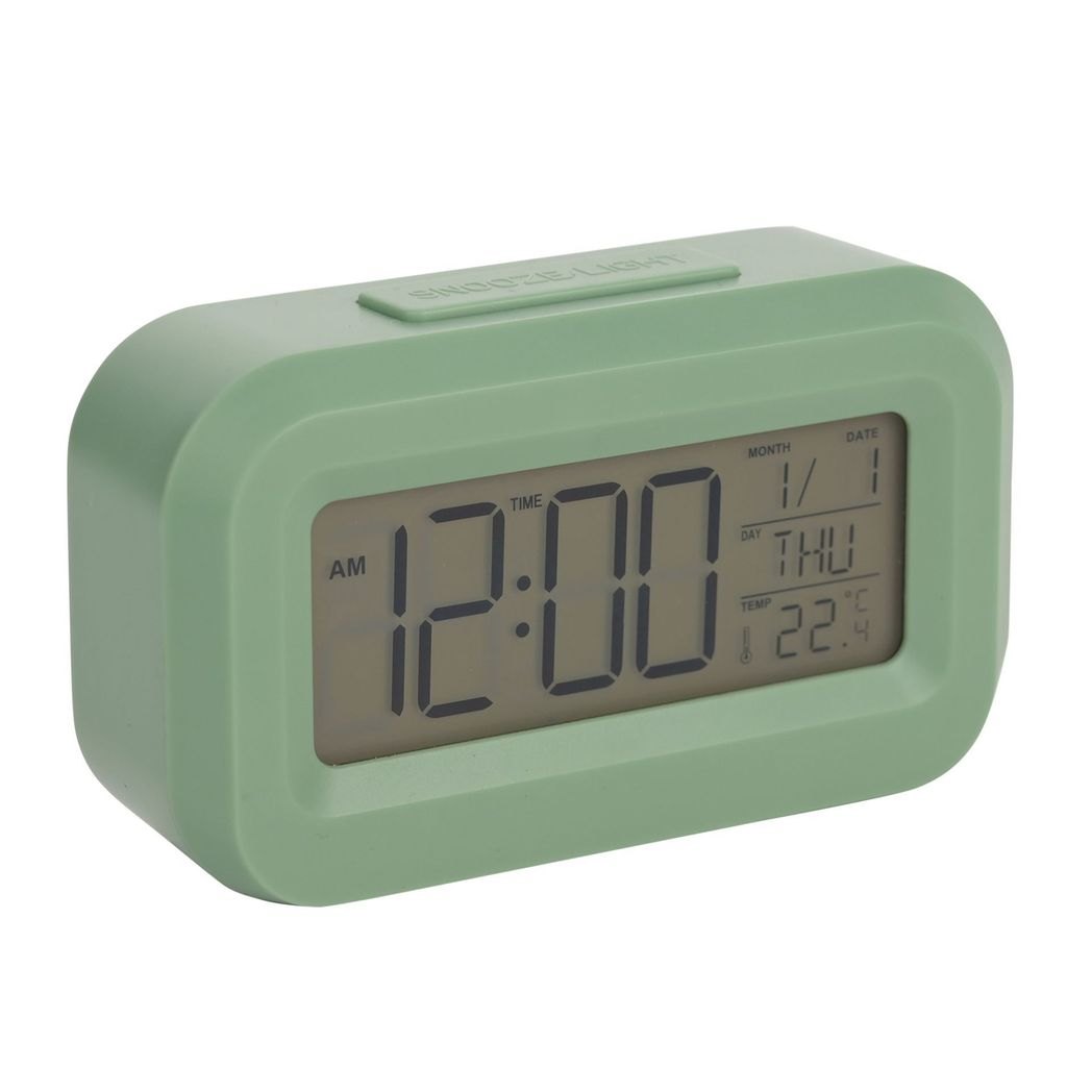 Hometime Green LED Travel Clock with Date & Temperature1