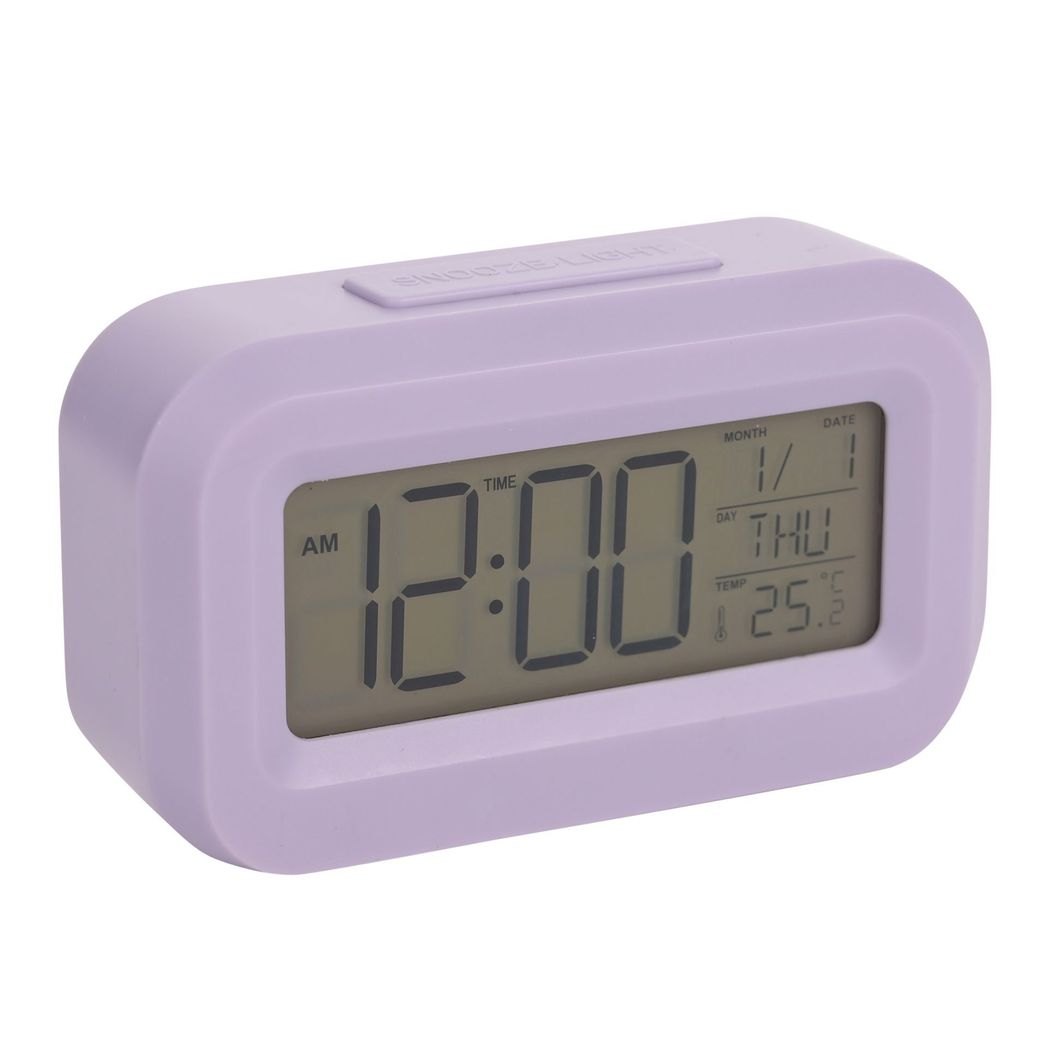 Hometime Purple LED Travel Clock with Date & Temperature1