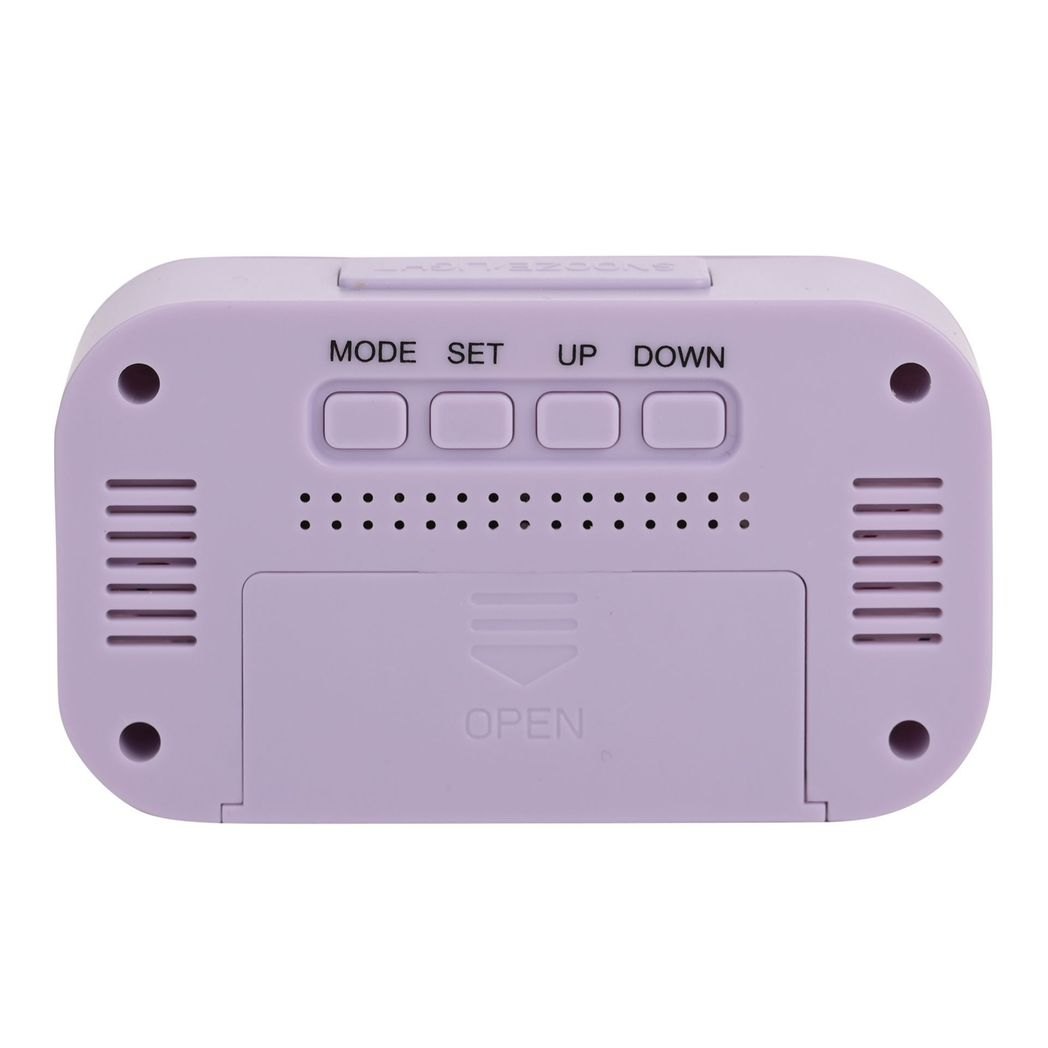 Hometime Purple LED Travel Clock with Date & Temperature2