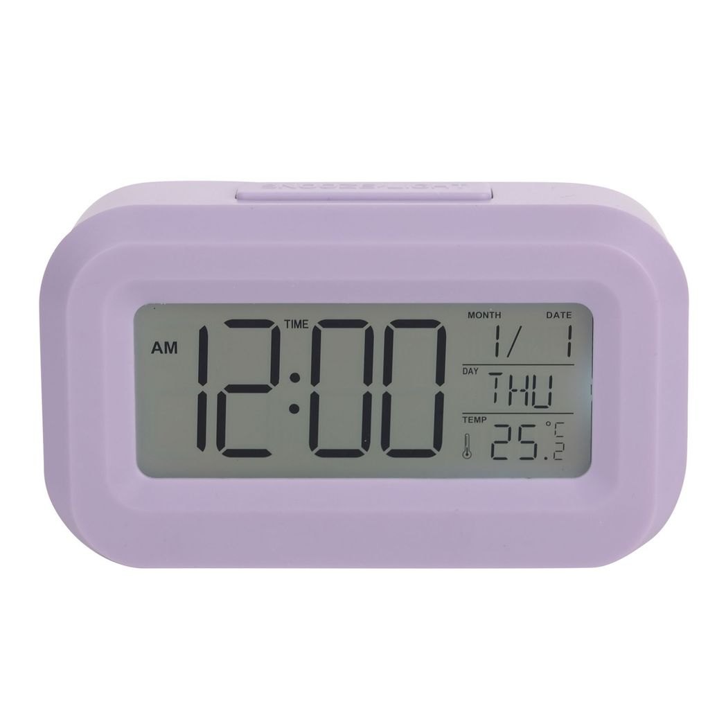 Hometime Purple LED Travel Clock with Date & Temperature3