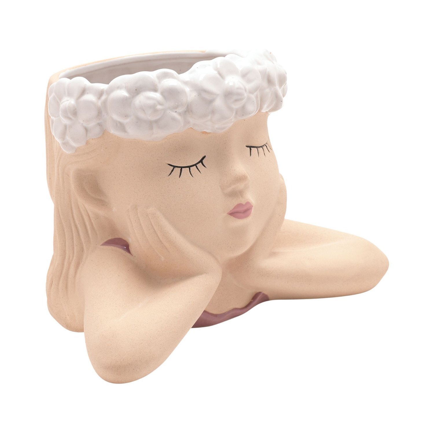 Country Living Relaxed Girl Ceramic Planter