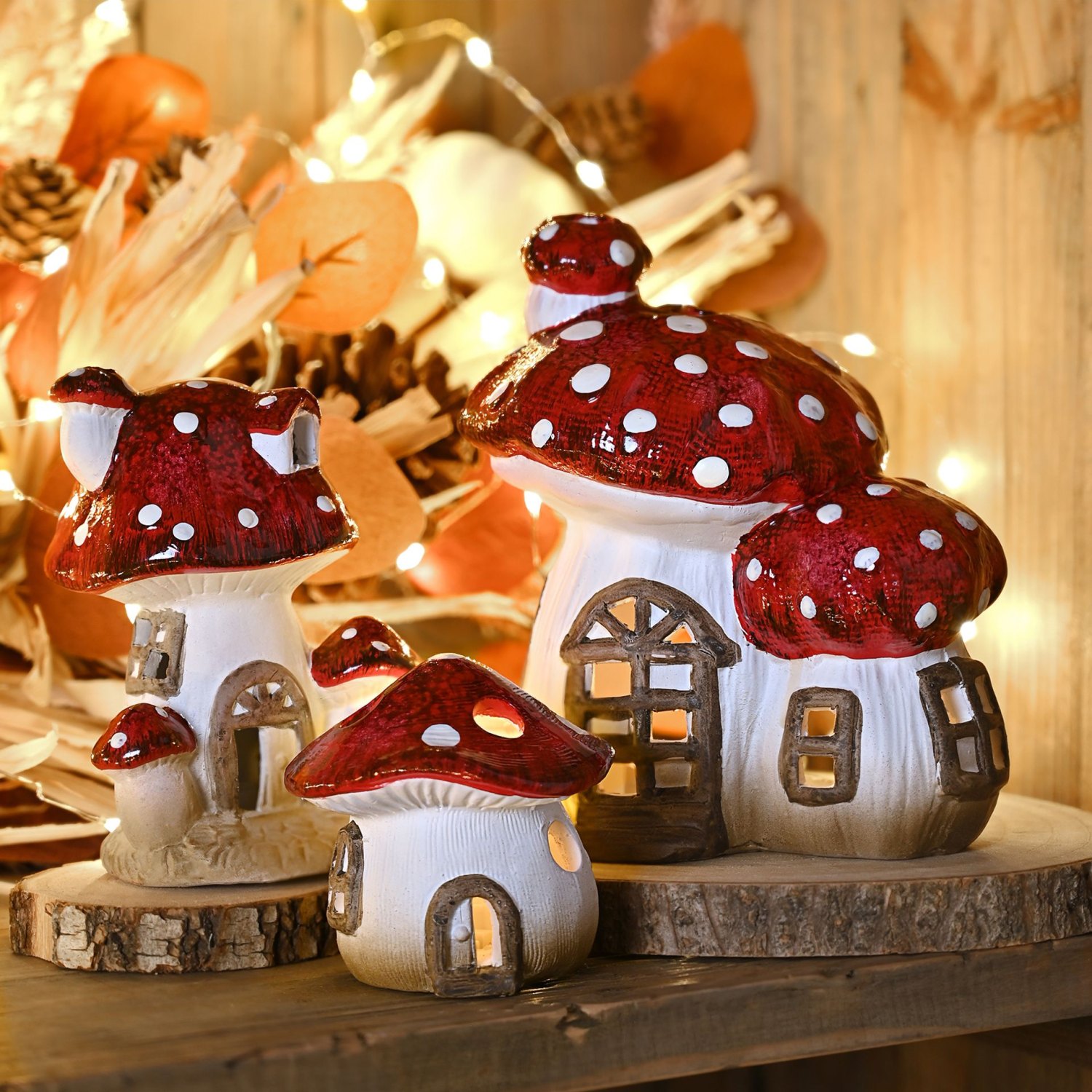 Country Living Toadstool Cottage Candle Holder3