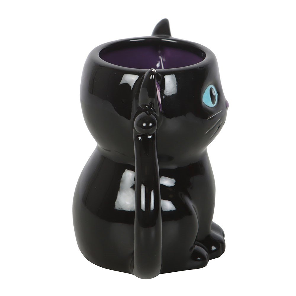 Black Cat Mug with Curled Tail Handle – 500ml1