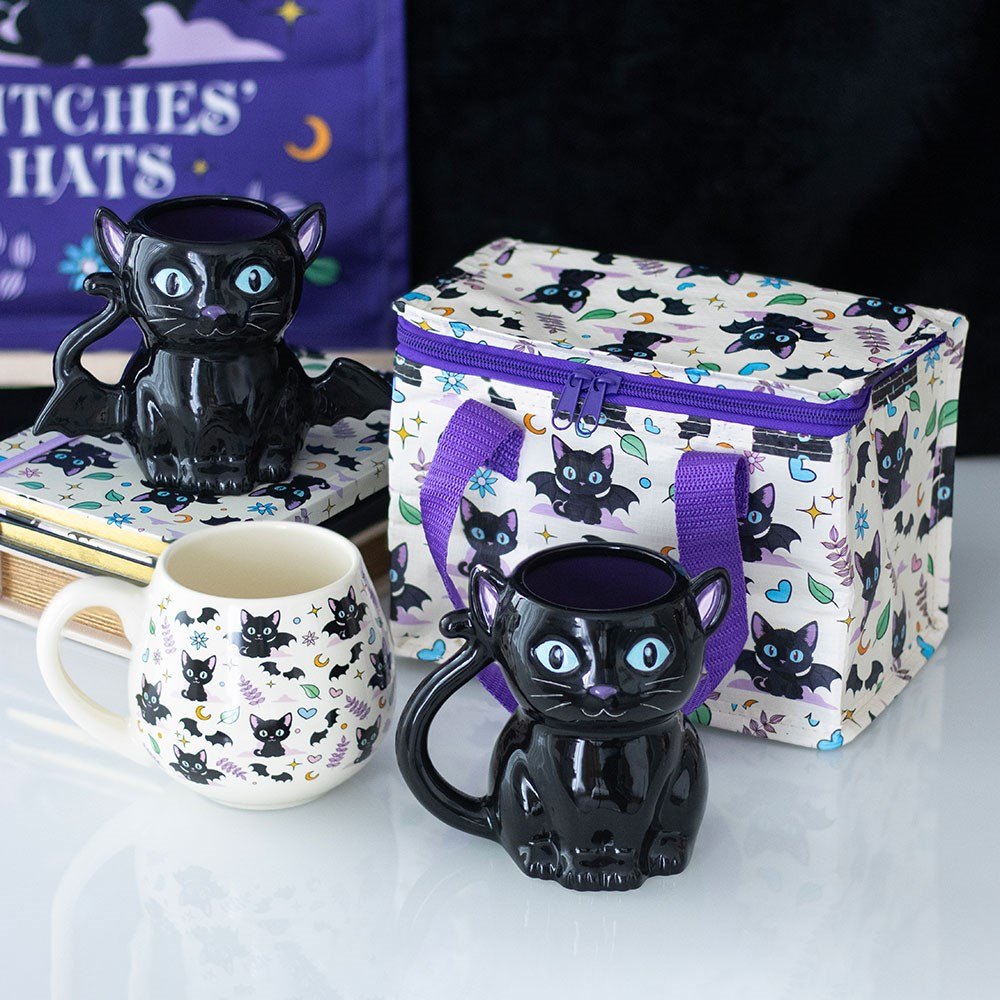 Black Cat Mug with Curled Tail Handle – 500ml4