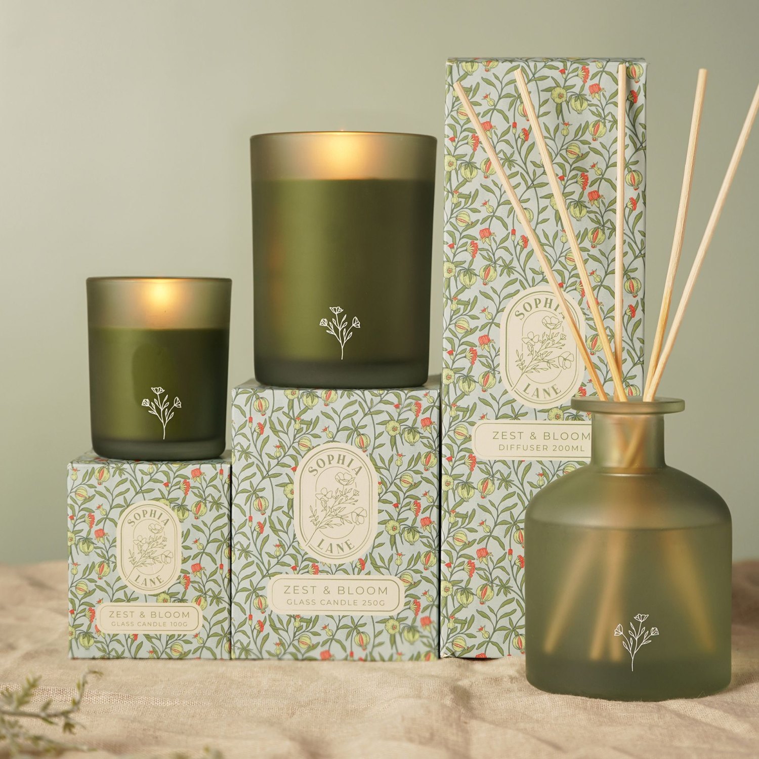 Sophia Lane Zest & Bloom Floral Candle 250g6