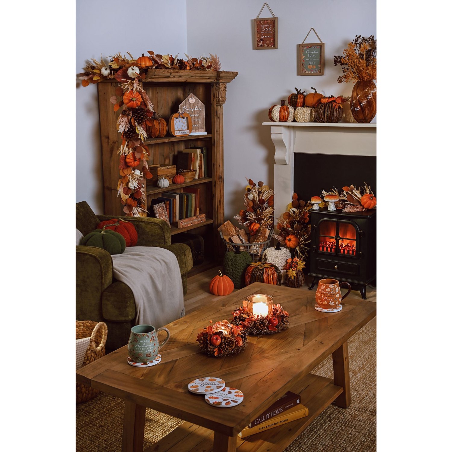 Country Living 6 Foot Autumn Leaf & Berry Garland4