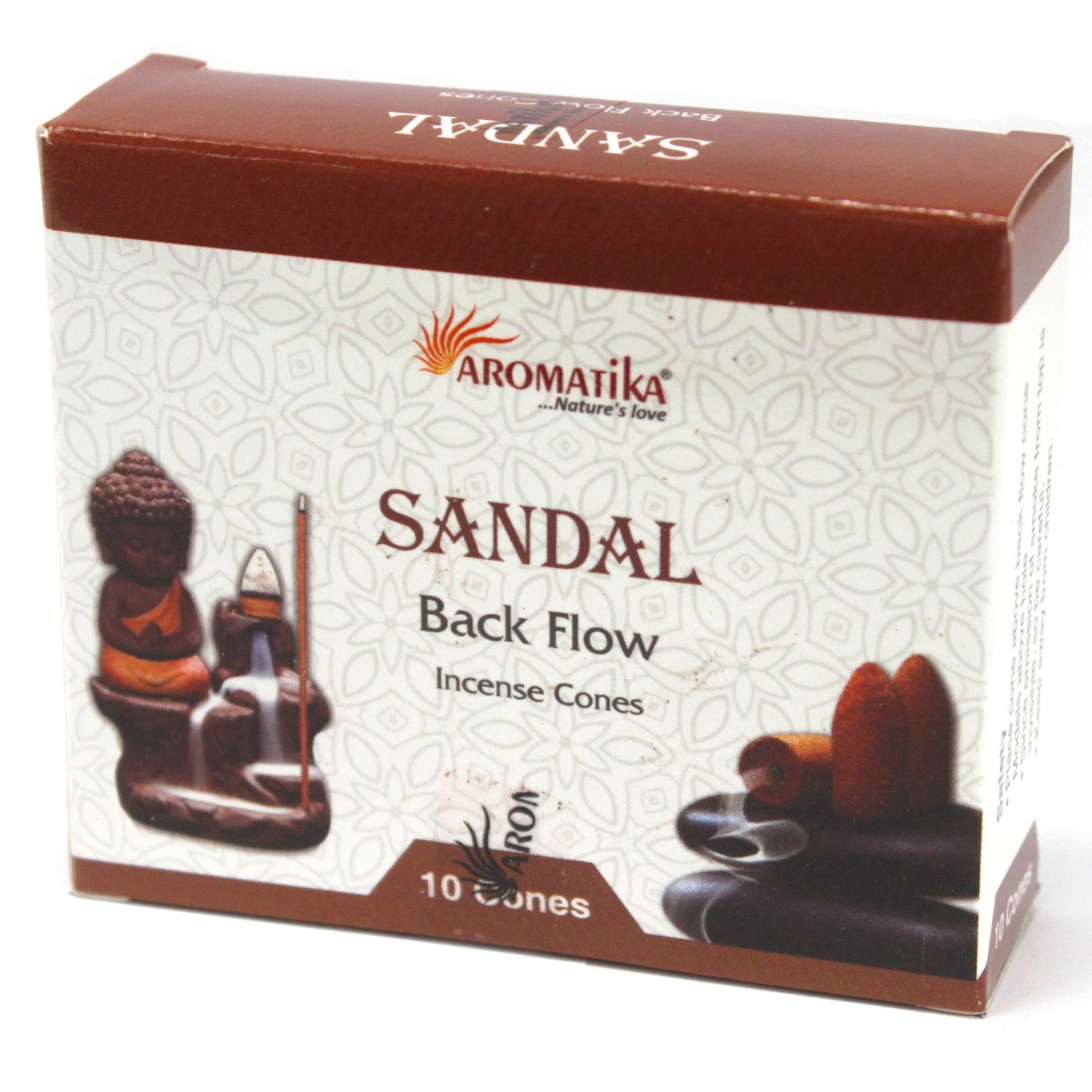 Aromatika Sandalwood Backflow Incense Cones – 10 Pack