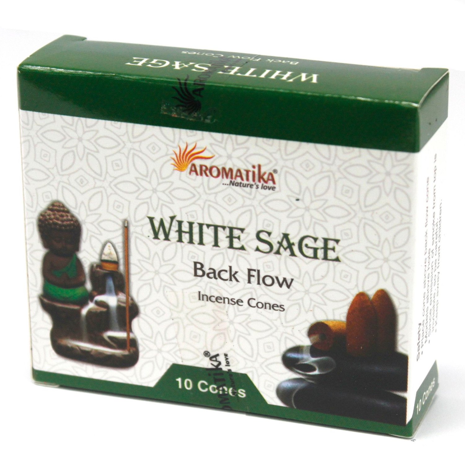 Aromatika White Sage Backflow Incense Cones – 10 Pack