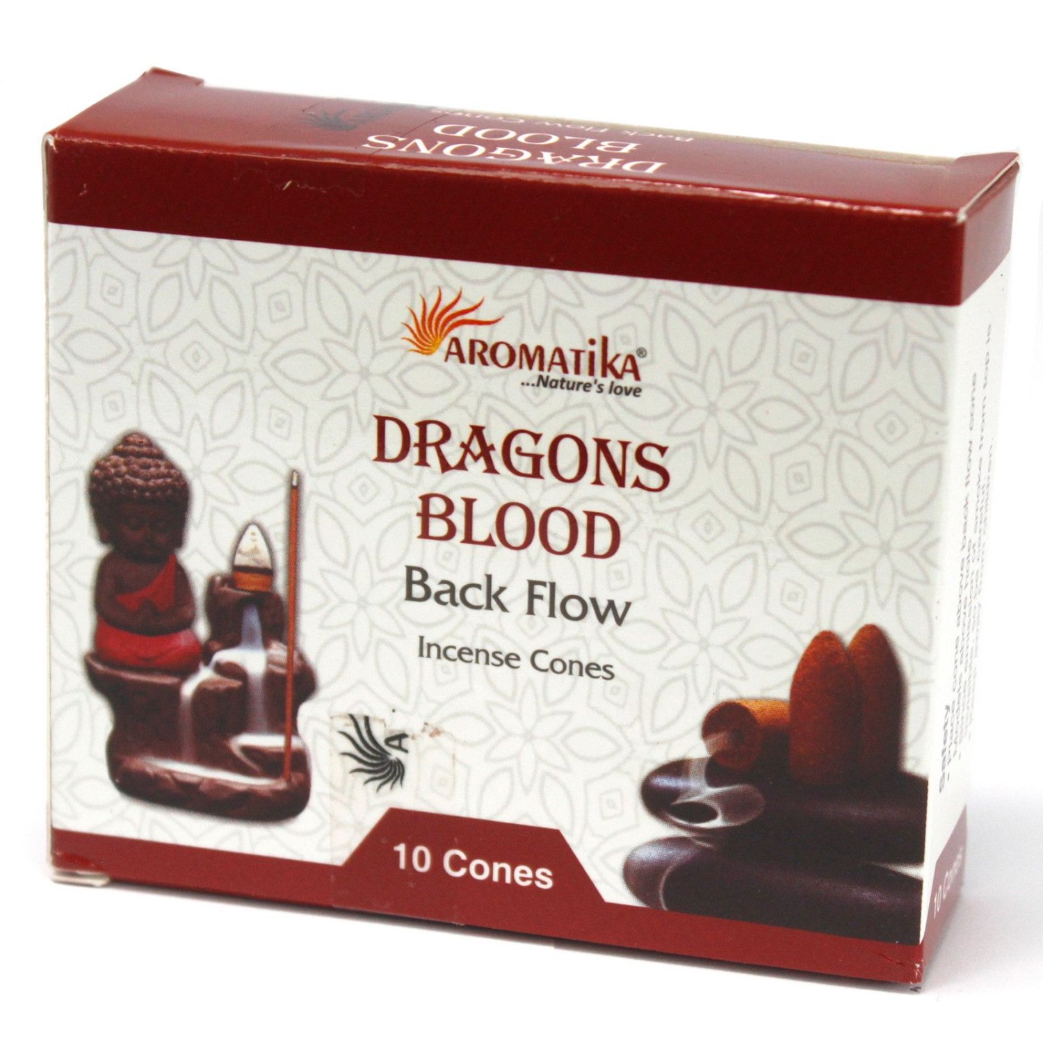 Aromatika Dragon's Blood Backflow Incense Cones – 10 Pack